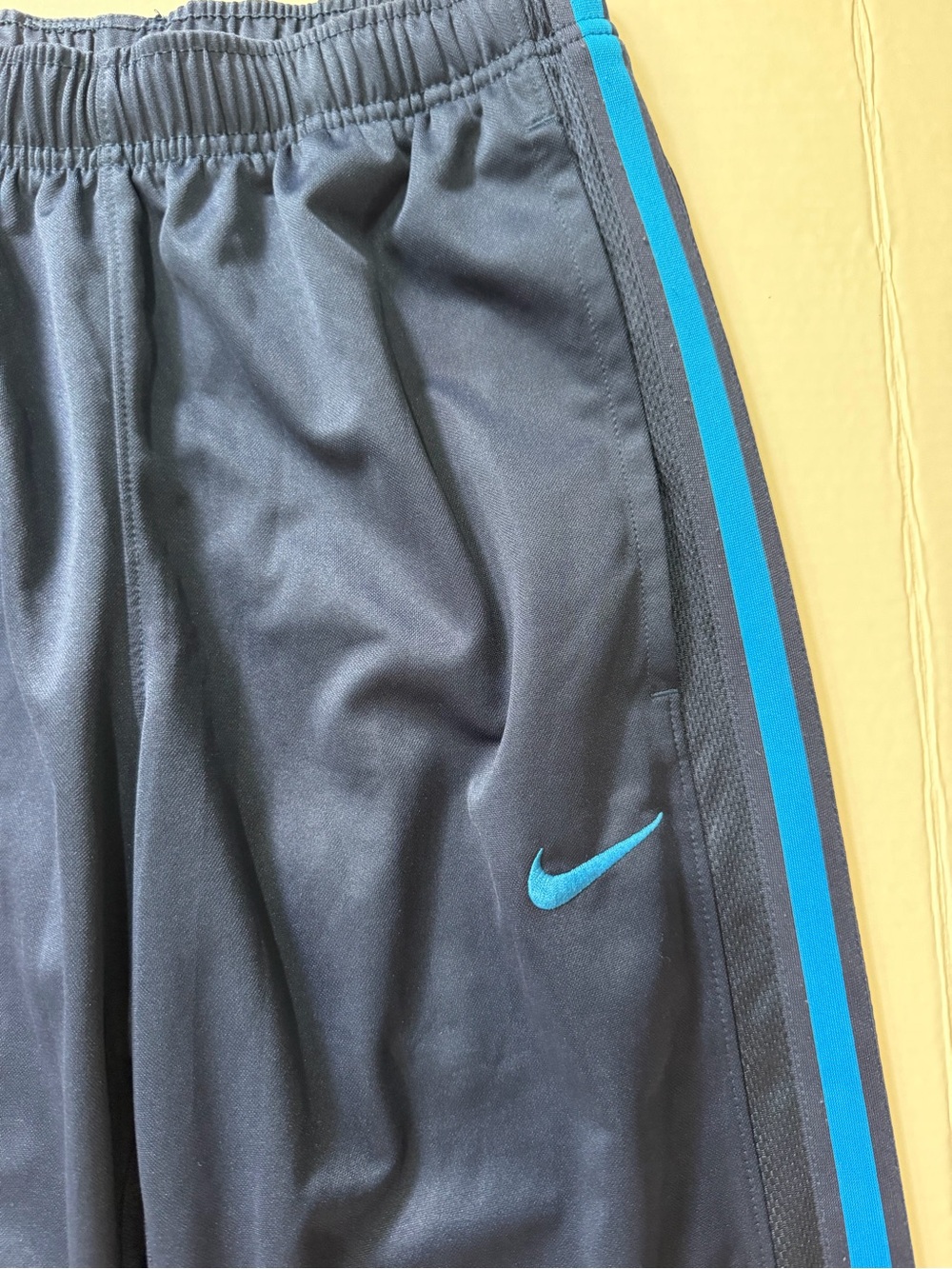 VTG Nike Mens Small Embroidered Swoosh Track Pants Drawstring Y2k Blue Pockets - Picture 3 of 6